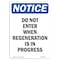 Signmission OSHA Notice Sign, 10" Height, Rigid Plastic, Do Not Enter When Regeneration Sign, Portrait OS-NS-P-710-V-11254 - alternate 1